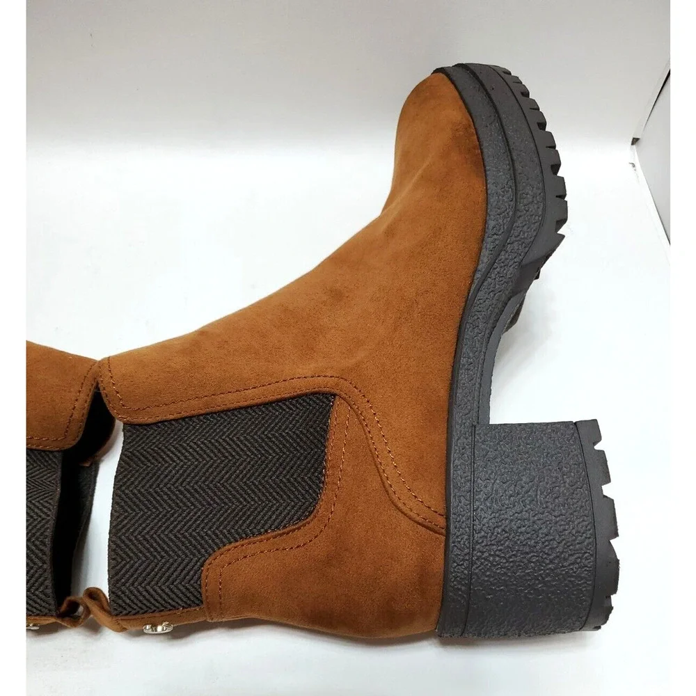Sam Edelman Boots Womens 9.5M Lug Platform Cumberland Chunky Saddle Brown Circus